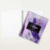 Agate Pailletée Violette Monogramme Luxe Moderne (Devant avec enveloppe)