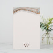 Agate Pierre Marbre Monogramme Nom Papier à lettre (Debout devant)