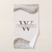 Agate Pierre Marbre Nom du monogramme (Serviette à main)