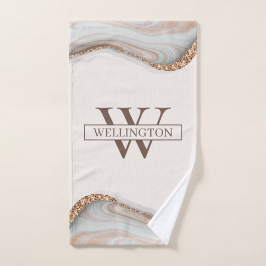 Agate Pierre Marbre Nom du monogramme (Serviette à main)