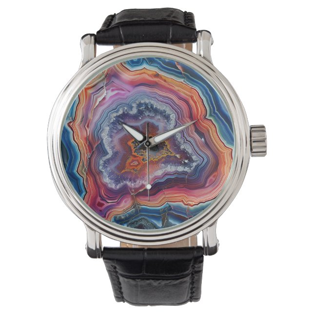 Agate plak horloge (Voorkant)