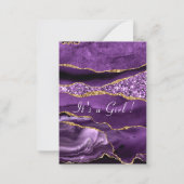 Agate Purple Gold Baby Girl Douche Invitation (Dos)