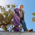 Agate Purple Gold Glitter Your Name Skateboard<br><div class="desc">Agate Purple Violet Gold Glitter Geode Custom Nom Sparkle Marble Personalized Birthday - Anniversary or Wedding Gift / Suppliest - Add Your Name - Text or Remove - Make Your Special Skateboard / Gift - Resize and move remove and add text / element with customization tool Design by MIGNED. Please...</div>