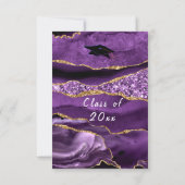 Agate Purple Gold Graduation Modèle d'invitation (Dos)
