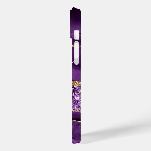 Agate Purple Gold Marble Nom personnalisé coque ip (Verso / Gauche)