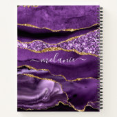 Agate Purple Gold Parties scintillant Carnet et no (Dos)