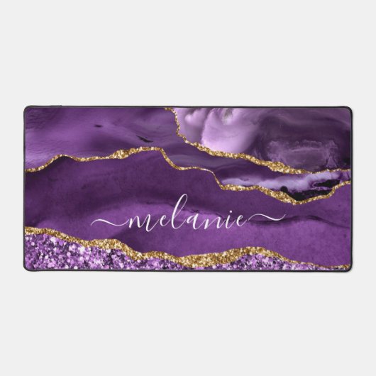 Agate Purple Gold Parties scintillant Marbre Nom p (Recto)