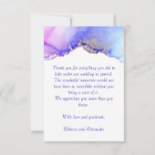 Agate Purple Mariage Carte de remerciements (Dos)