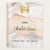 Agate roos gouden business logo elegant 2026 planner (Voorkant)