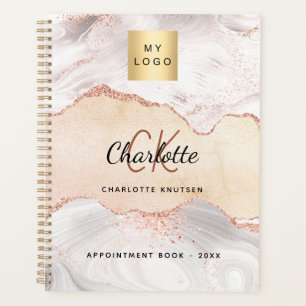 Agate rose or monogramme logo entreprise 2025