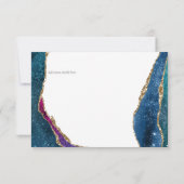 Agate rose violet Floral RSVP Mariage Carte petite (Dos)