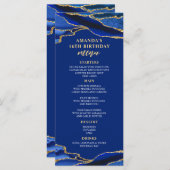 Agate Royal Blue en Gold Menu (Voorkant / Achterkant)