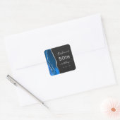 Agate Royal Blue Silver Dark 50e verjaardag Vierkante Sticker (Envelop)