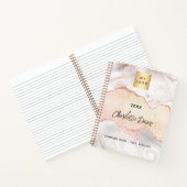 Agate roze gouden zakelijk logo elegant notitieboek (Binnen)