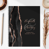 Agate Script Black Rose Gold Dark Mariage Plans