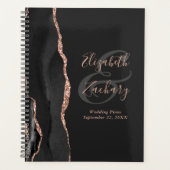 Agate Script Black Rose Gold Dark Mariage Plans (Devant)