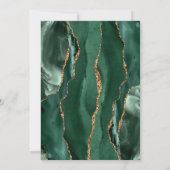 Agate Smaragdgroene Gouden Script Bruiloft Save The Date (Achterkant)