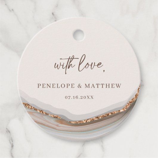 Agate Steen Marmer Bedank Favoriet Hangertjes Bedankjes Labels (Voorkant)