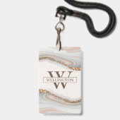 Agate Steen Marmeren Badge (Voorzijde met lanyard)