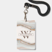 Agate Steen Marmeren Badge (Achterkant met lanyard)