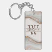 Agate Stone Marble Acrylic Sleutelhanger (Voorkant Links)