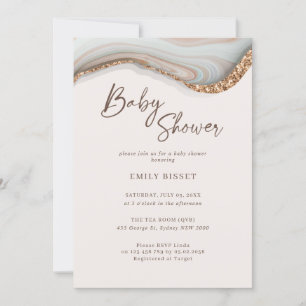 Agate Stone Marble Baby shower Invitation Kaart