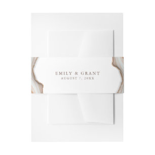 Agate Stone Marble Invitation Belly Band Uitnodigingen Wikkel