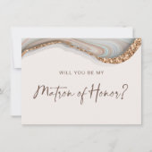Agate Stone Marble Matron of Honor Kaart (Voorkant)
