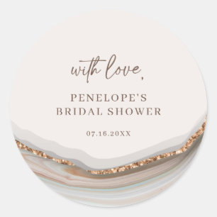 Agate Stone Marble met Love Ronde Sticker