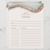 Agate Stone Marble Name Recipcard (Voorkant / Achterkant)