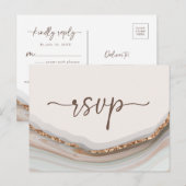 Agate Stone Marble RSVP Briefkaart (Voorkant / Achterkant)