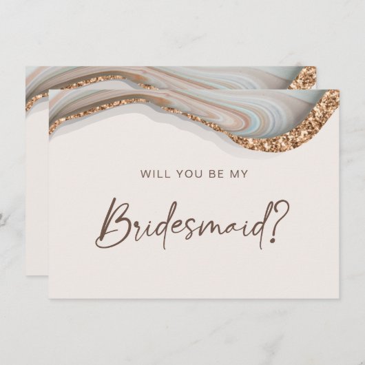 Agate Stone Marble Serez-Vous Ma Carte De Femme D' (Devant / Derrière)