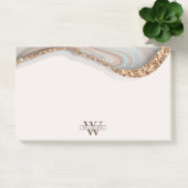 Agate Stone Marbre Monogramme Nom Post-it Notes (Bureau)