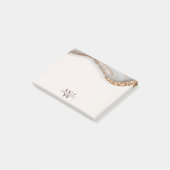 Agate Stone Marbre Monogramme Nom Post-it Notes (Incliné)