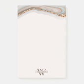 Agate Stone Marbre Monogramme Nom Post-it Notes (Devant)