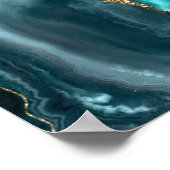 Agate Teal Goud Verbrand Oranje Trouw Welkom Poster (Hoek)