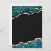 Agate Turquoise Blauwgroen Black Gold Wedding Kaart (Achterkant)