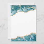 Agate Turquoise Blauwgroen Gold Blue Wedding Kaart (Achterkant)