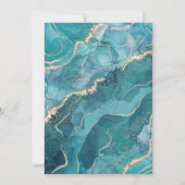 Agate Turquoise Blauwgroen Gold Wedding Kaart (Achterkant)