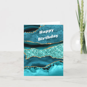 Agate Turquoise Blue Gold Aqua Turquoise Carte Ann