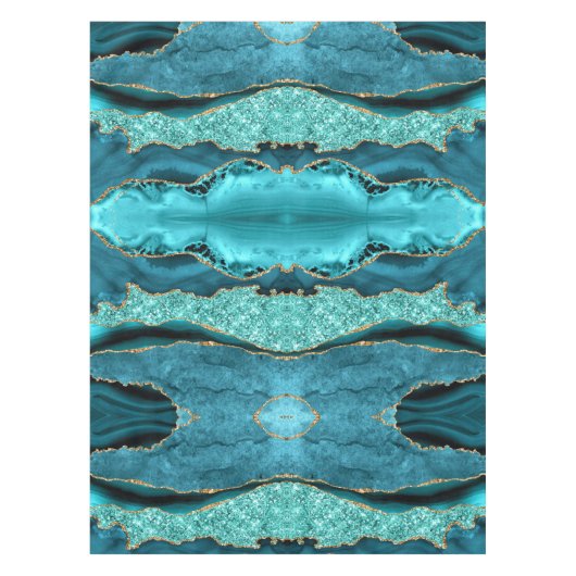 Agate Turquoise Blue Gold Aqua Turquoise Nappe (Devant)