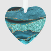 Agate Turquoise Blue Gold Parties scintillant Marb (devant)