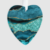Agate Turquoise Blue Gold Parties scintillant Marb (devant)