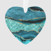Agate Turquoise Blue Gold Parties scintillant Marb (dos)