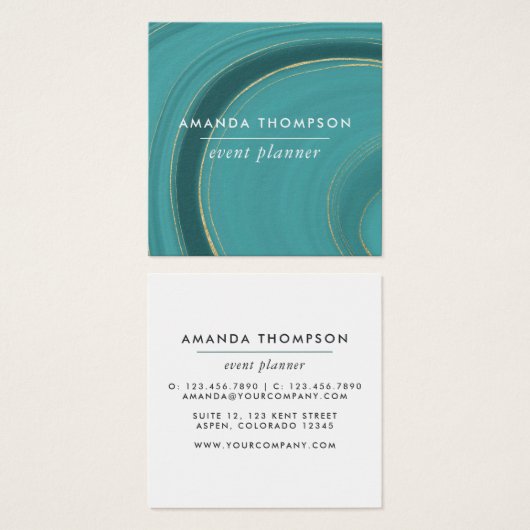 Agate Turquoise et Or (Devant & derrière)