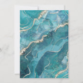 Agate Turquoise Turquoise Gold Blue Faire-part de (Dos)