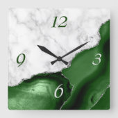 Agate verte élégante pendule en marbre avec paille (Recto)