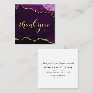 agate violet et or merci carte de visite