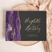 Agate violet moderne Or Script foncé