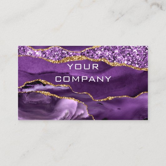 Agate violet violet or Carte de visite élégant (Dos)